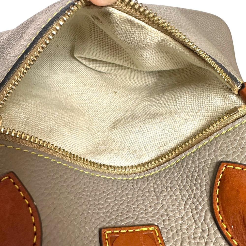 Dooney & Bourke Pebbled Leather Domed Satchel Taupe Brown Large Crossbody‎ Bag - Picture 15 of 15